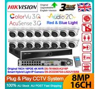 Hikvision 12MP 16CH 8MP ColorVu3.0 Acusense CCTV System 2Way Audio IP Camera Kit
