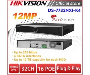 Hikvision 12MP 32 Channel NO-POE DS-7732NXI-K4 4SATA K Series NVR ANPR Acusense