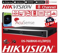 HIKVISION 12MP ColorVu Night Vision CCTV Camera System Audio Mic 8-CH POE IP NVR
