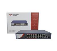 Hikvision - Hikvision Switch 18 Ports ~ 16 PoE Ports 100Mbps ~ 1 RJ-45 Port 100 Mbps ~ 1 Fiber Optic Port 1000Mbps Network Switch - DS-3E0318P-E/M