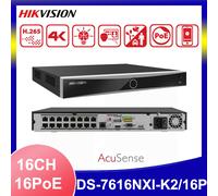 Hikvision 16CH 16PoE 2SATA 4K AcuSense NVR 12MP video Recorder DS-7616NXI-K2/16P