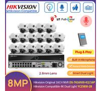 Hikvision 16CH 4K AcuSense CCTV System 8MP MIC Dual Light ColorVu IR Dome Camera