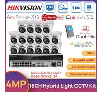 Hikvision 16CH Home Security Camera System 4MP Hybrid Light ColorVu Camera MIC
