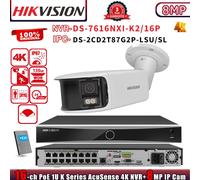 Hikvision 16CH NVR DS-7616NXI-K2/16P ColorVu 8MP IP Camera DS-2CD2T87G2P-LSU/SL