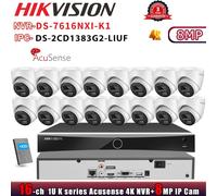 HIKVISION 16CH NVR NO POE DS-7616NXI-K1 ColorVu 8MP IP Camera DS-2CD1383G2-LIUF
