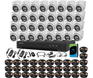 Hikvision 32CH 5MP Smart Hybrid CCTV DVR Kit ColorVu Night Vision Audio Cameras