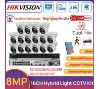 Hikvision 32MP 16CH NVR 8MP ColorVu Hybrid Light CCTV Camera System 2-Way Audio