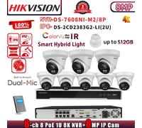 Hikvision 32MP 8CH NVR DS-7608NI-M2/8P 2Mic Colorvu 8MP Security Camera Systems