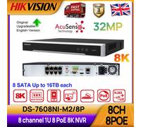 Hikvision 32MP 8K 8CH 8POE M Series Acusense NVR Video Recorder DS-7608NI-M2/8P