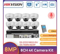 Hikvision 32MP 8K 8CH NVR 8MP 4K Dome AcuSense Home Security Camera System Kit