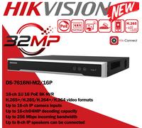 Hikvision 32MP 8K NVR IP PoE 4CH 8CH 16CH 4 8 16 Channel CCTV Recorder H.265+