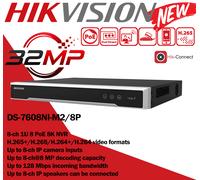 Hikvision 32MP 8K NVR IP PoE 4CH 8CH 16CH 4 8 16 Channel CCTV Recorder H.265+