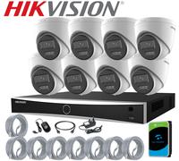 Hikvision 3K CCTV PoE 2-Way Audio IP67 System 5MP ColorVu Smart Hybrid Light Kit