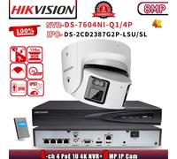 Hikvision 4CH DS-7604NI-Q1/4P NVR ColorVu POE 8MP IP Camera DS-2CD2387G2P-LSU/SL