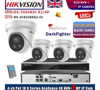 Hikvision 4CH NVR Security kit DS-2CD2386G2-IU PoE 8MP IP Camera DarkFighter Lot