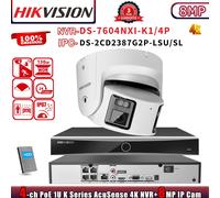 Hikvision 4CH NVR Set Acusense ColorVu 180View 4K IP Camera DS-2CD2387G2P-LSU/SL