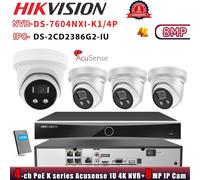 Hikvision 4CH NVR System DS-7604NXI-K1/4P AcuSense 8MP 4K POE Camera DarkFighter