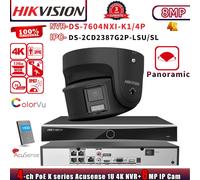 Hikvision 4CH NVR System DS-7604NXI-K1/4P Acusense ColorVu 180view 8MP IP Camera