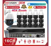 Hikvision 4K 16ch NVR CCTV System 8MP 40X PTZ IP Camera 360° Audio Auto Tracking