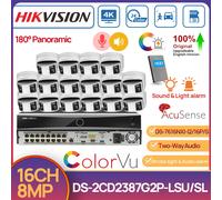 Hikvision 4K 16Channel NVR 8MP 180° Panoramic ColorVu AcuSense Camera System Kit
