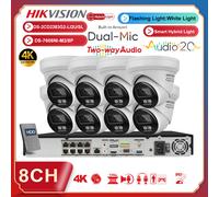 Hikvision 4k 8ch CCTV System 8MP 2Way Audio Colorvu+IR IP Camera 8POE NVR Lot