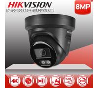Hikvision 4K 8MP Hybrid Light ColorVu POE Camera Red&Blue Alarm 2Way Audio Black