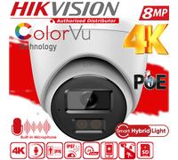 Hikvision 4K 8MP Smart Full color IR AcuSense Hybrid Light Turret IP PoE Camera