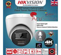 Hikvision 4K 8MP Smart Full color IR AcuSense Hybrid Light Turret IP PoE Camera