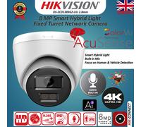 Hikvision 4K 8MP Smart Full color IR AcuSense Hybrid Light Turret IP PoE Camera