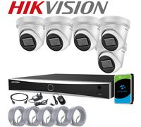 HIKVISION 4K CCTV 8MP CAMERA DarkFighter IP POE SYSTEM Night Vision OUTDOOR Kit