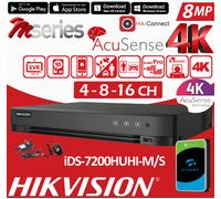 HIKVISION 4K CCTV Security 8MP Camera 4CH 8CH DVR System Night Vision Outdoor UK
