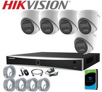HIKVISION 4K CCTV SYSTEM IP POE 8MP NVR 2-WAY AUDIO 24/7 COLORVU SECURITY KIT UK