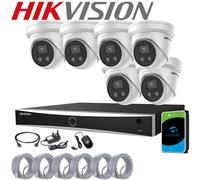 Hikvision 4k IP PoE Night Vision DarkFighter 8MP CCTV Camera System NVR 4CH 8CH