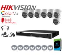 Hikvision 4K POE Smart Light Night Vision Camera 8MP CCTV Security Audio System