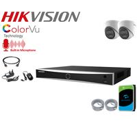 HIKVISION 4K Smart Light PoE CCTV IP Security 8MP ColorVu Audio Camera System UK