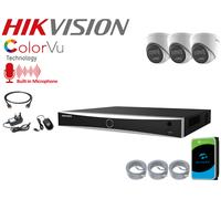 HIKVISION 4K Smart Light PoE CCTV IP Security 8MP ColorVu Audio Camera System UK