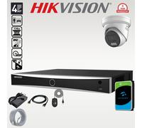 HIKVISION 4MP 2-WAY AUDIO COLORVU PoE NVR CCTV IP CAMERA OUTDOOR SYSTEM Full Kit