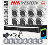 HIKVISION 4MP 2-WAY AUDIO COLORVU PoE NVR CCTV IP CAMERA OUTDOOR SYSTEM Full Kit