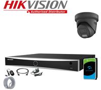HIKVISION 4MP 2-WAY AUDIO COLORVU PoE NVR CCTV IP CAMERA OUTDOOR SYSTEM Full Kit