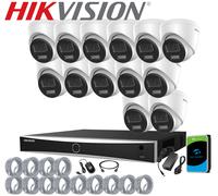 Hikvision 4MP 2K CCTV System PoE Ai NVR Kit ColorVu 2-Way Audio 4CH 8CH 16CH NVR