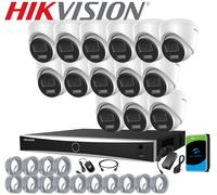 Hikvision 4MP 2K CCTV System PoE Ai NVR Kit ColorVu 2-Way Audio 4CH 8CH 16CH NVR