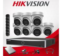 HIKVISION 4MP ColorVu Hybrid Light CCTV System PoE NVR AcuSense 2Way Audio IP67