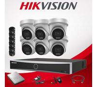 HIKVISION 4MP ColorVu Hybrid Light CCTV System PoE NVR AcuSense 2Way Audio IP67