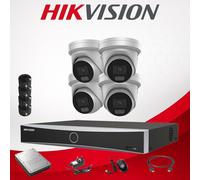 HIKVISION 4MP ColorVu Hybrid Light CCTV System PoE NVR AcuSense 2Way Audio IP67