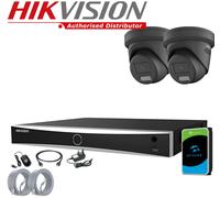 Hikvision 4MP ColorVu PoE NVR CCTV Kit - DS-2CD2347G2-LSU/SL 2-Way Audio Camera