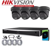 Hikvision 4MP ColorVu PoE NVR CCTV Kit - DS-2CD2347G2-LSU/SL 2-Way Audio Camera