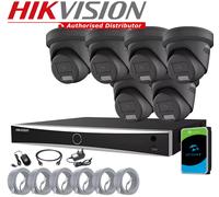 Hikvision 4MP ColorVu PoE NVR CCTV Kit - DS-2CD2347G2-LSU/SL 2-Way Audio Camera