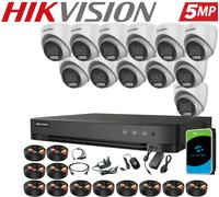 HIKVISION 5MP 3K Colorvu CCTV System Audio In Camera 4CH 8CH H.265+ DVR Security