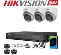 HIKVISION 5MP 3K Colorvu CCTV System Audio In Camera 4CH 8CH H.265+ DVR Security