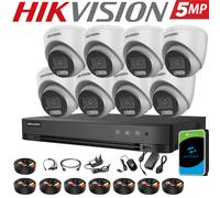 HIKVISION 5MP 3K Colorvu CCTV System Audio In Camera 4CH 8CH H.265+ DVR Security